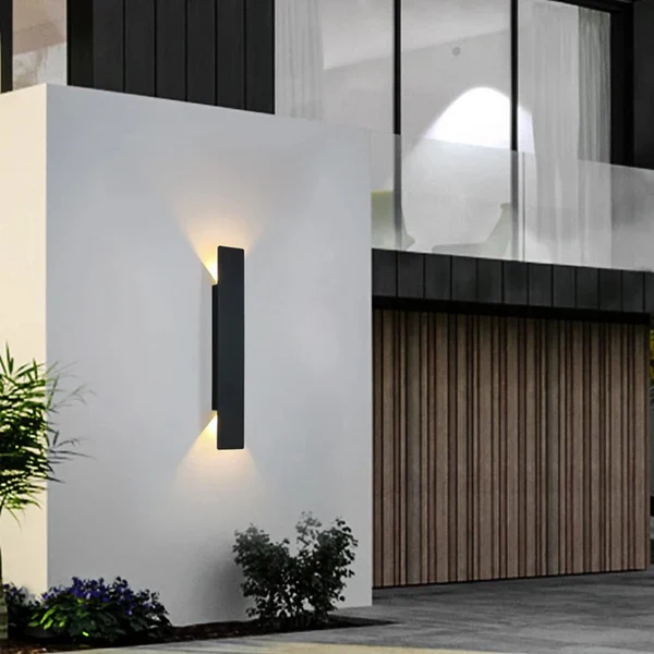Applique murale LED en aluminium, étanche, éclairage extérieur, noire et blanche, lampe de terrasse, éclairage de façade et de jardin | Sansoti