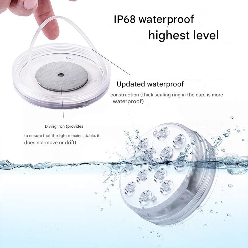 Onderwater LED Lamp IP68 Waterdicht met Afstandsbediening 16 Kleuren voor Zwembad Vijver Fontein Aquarium | Sansoti