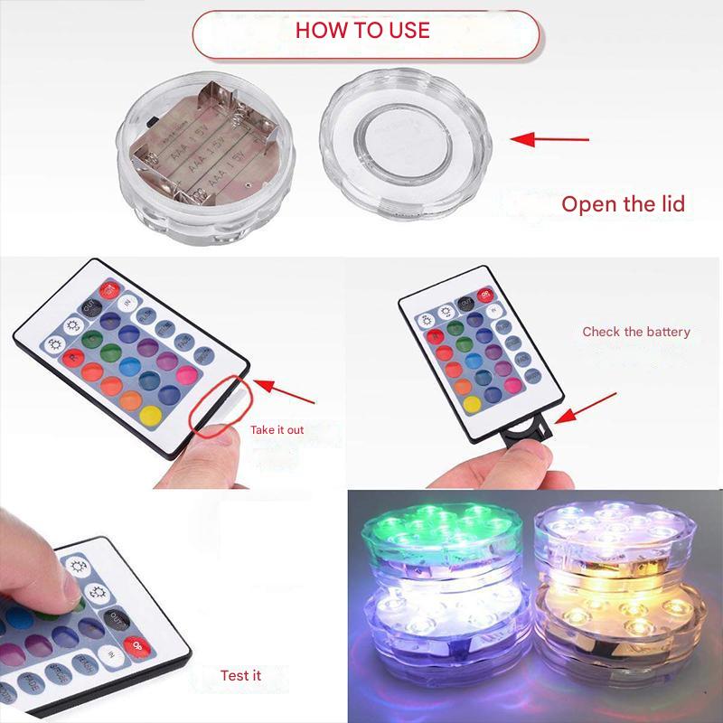 Onderwater LED Lamp IP68 Waterdicht met Afstandsbediening 16 Kleuren voor Zwembad Vijver Fontein Aquarium | Sansoti