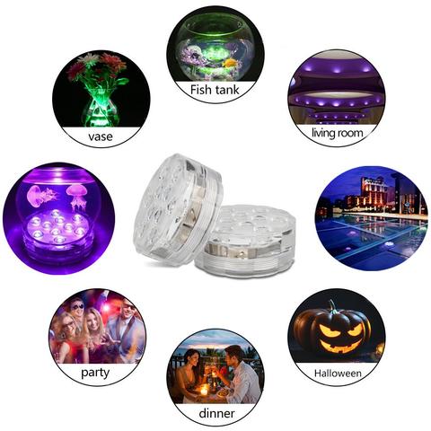 Onderwater LED Lamp IP68 Waterdicht met Afstandsbediening 16 Kleuren voor Zwembad Vijver Fontein Aquarium | Sansoti