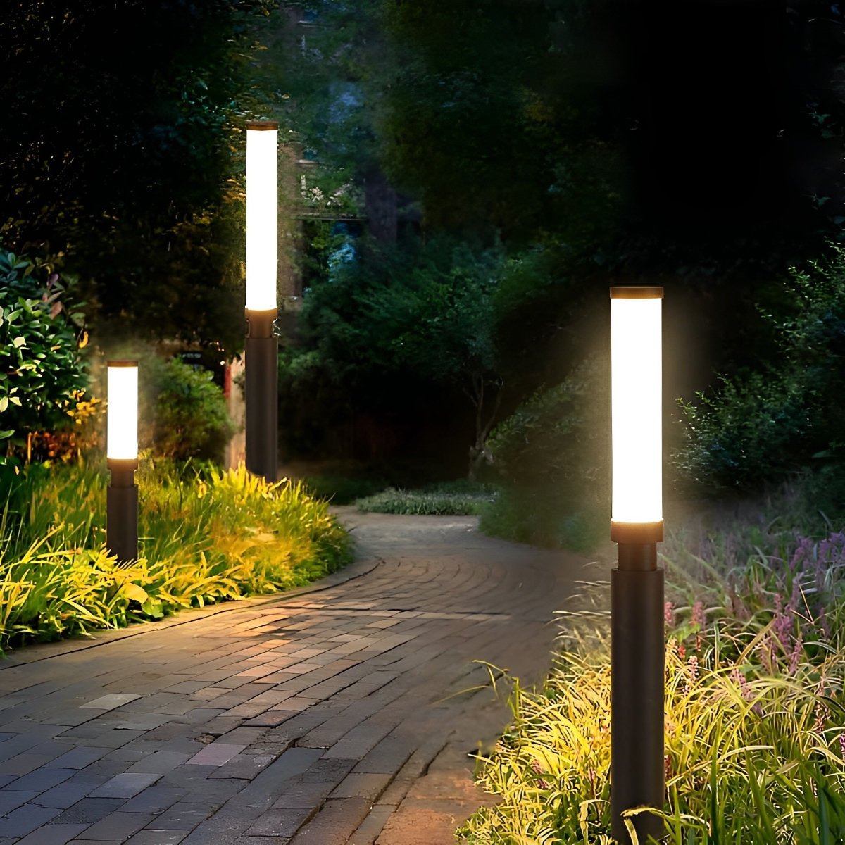 Gartenpfosten Lampe Aluminium Schwarz 6W IP55 Gartenweg Beleuchtung Stehende Außenlampe Sockel Pfostenbeleuchtung Einfahrt Innenhof | Restfield