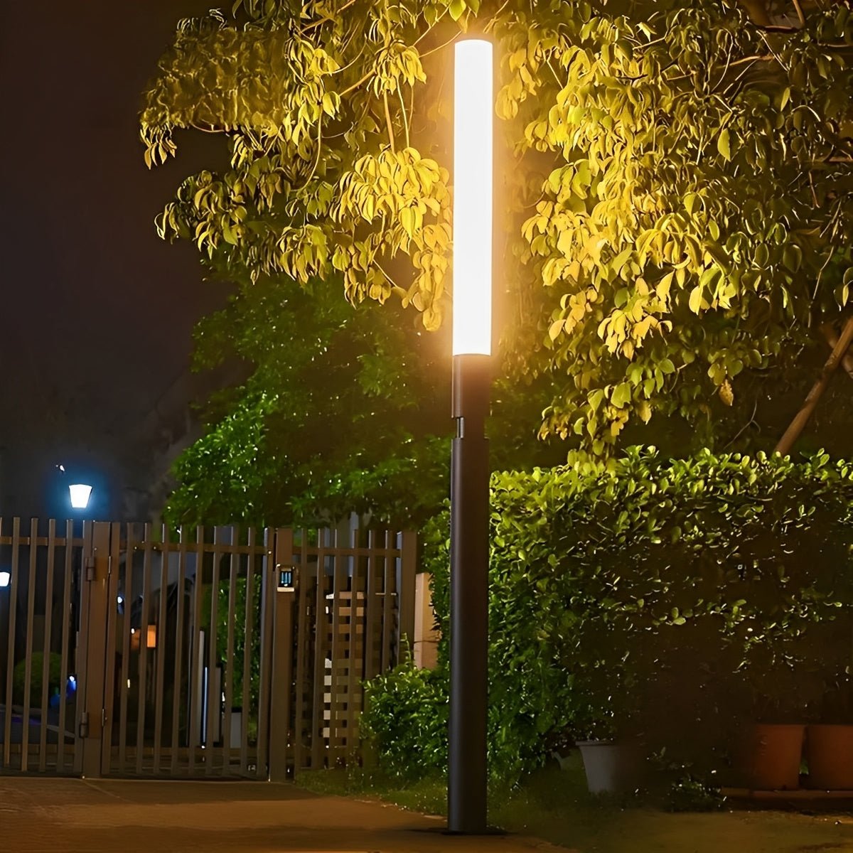 Gartenpfosten Lampe Aluminium Schwarz 6W IP55 Gartenweg Beleuchtung Stehende Außenlampe Sockel Pfostenbeleuchtung Einfahrt Innenhof | Restfield