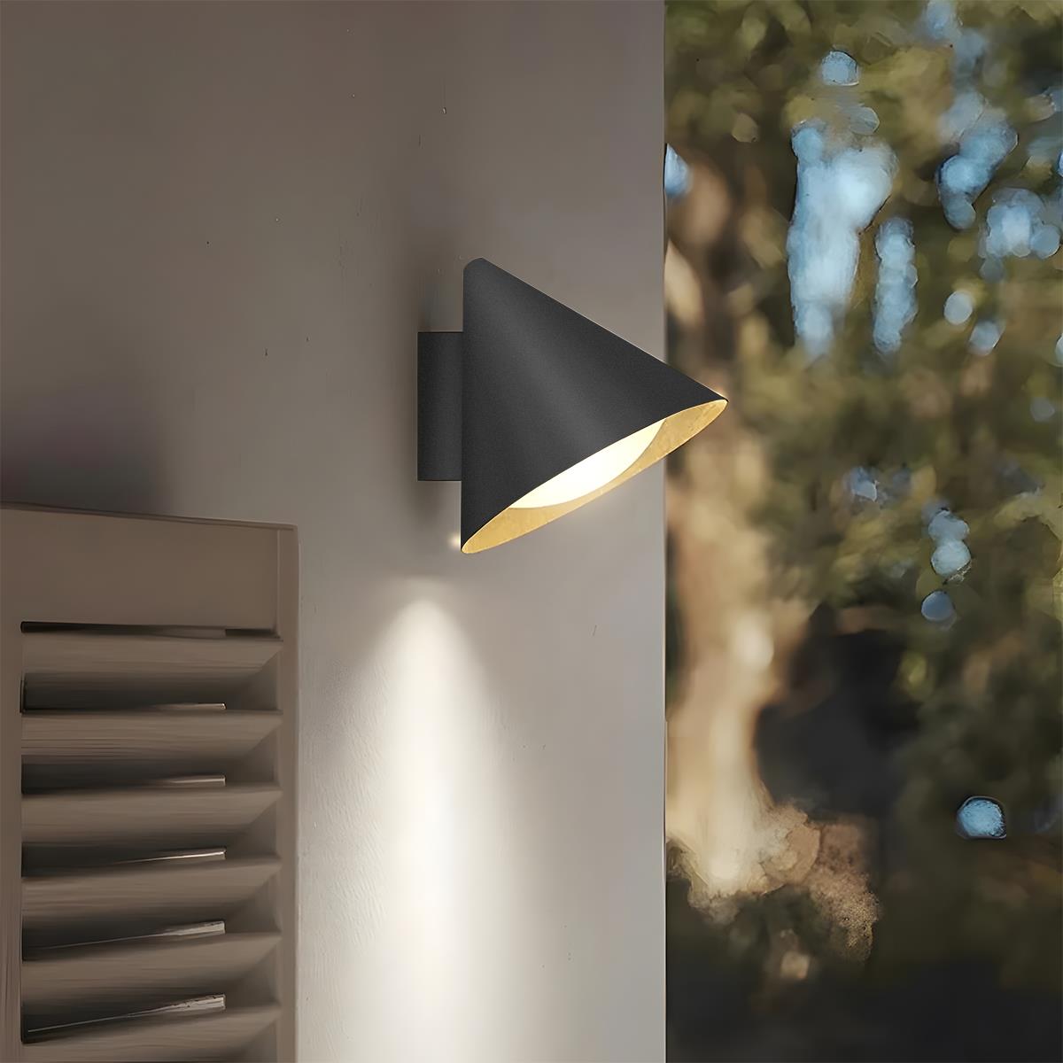Außenwandleuchte LED Wasserdicht Glockenform Metall Acryl 3000K IP54 Anthrazit Gold Veranda Haustür Außenbeleuchtung | Sansoti