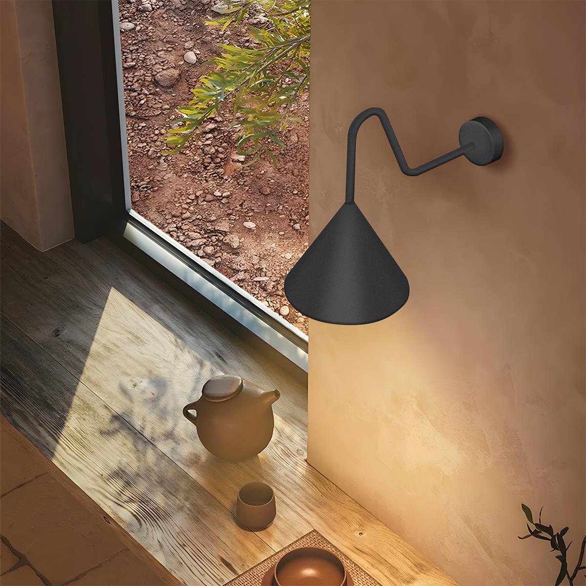 Außenwandleuchte LED Wasserdicht Glockenform Metall Acryl 3000K IP54 Anthrazit Gold Veranda Haustür Außenbeleuchtung | Sansoti