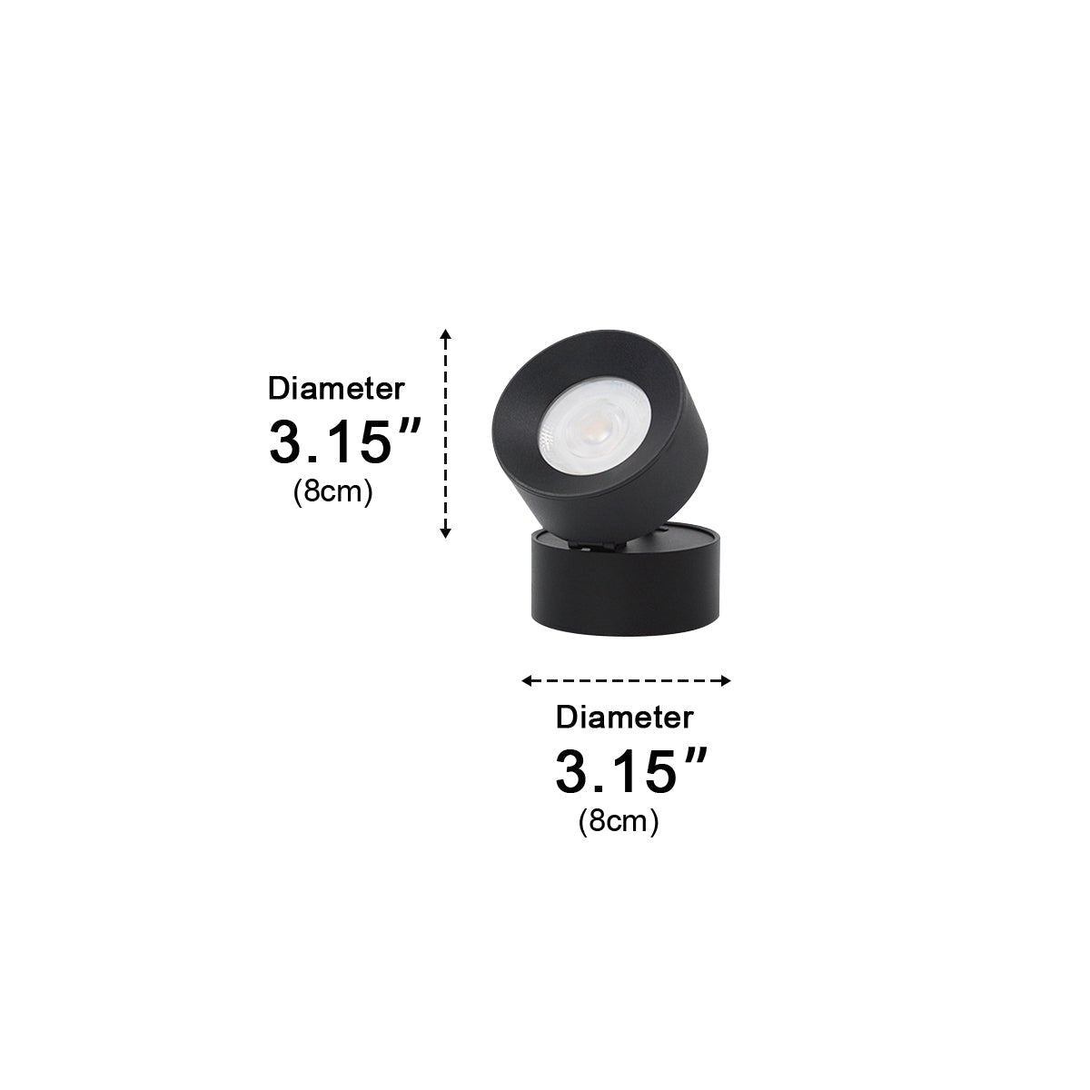 Buiten LED Wandspot Aluminium Zwart 360° Draaibaar IP65 Gevel Tuin Opbouwspot Verstelbaar Buitenlamp Porch Veranda | Sansoti