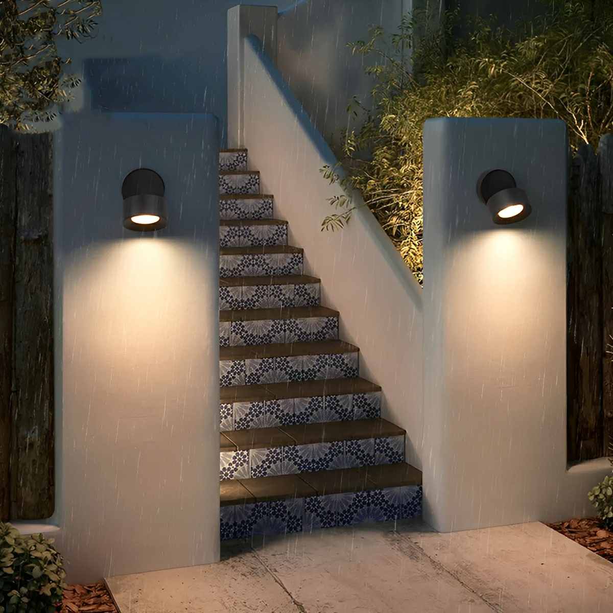 Buiten LED Wandspot Aluminium Zwart 360° Draaibaar IP65 Gevel Tuin Opbouwspot Verstelbaar Buitenlamp Porch Veranda | Sansoti