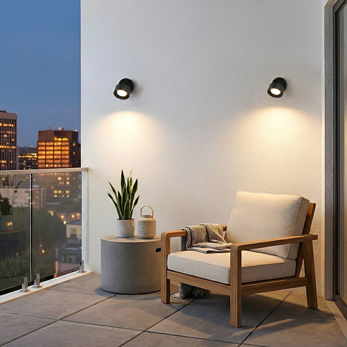 Buiten LED Wandspot Aluminium Zwart 360° Draaibaar IP65 Gevel Tuin Opbouwspot Verstelbaar Buitenlamp Porch Veranda | Sansoti
