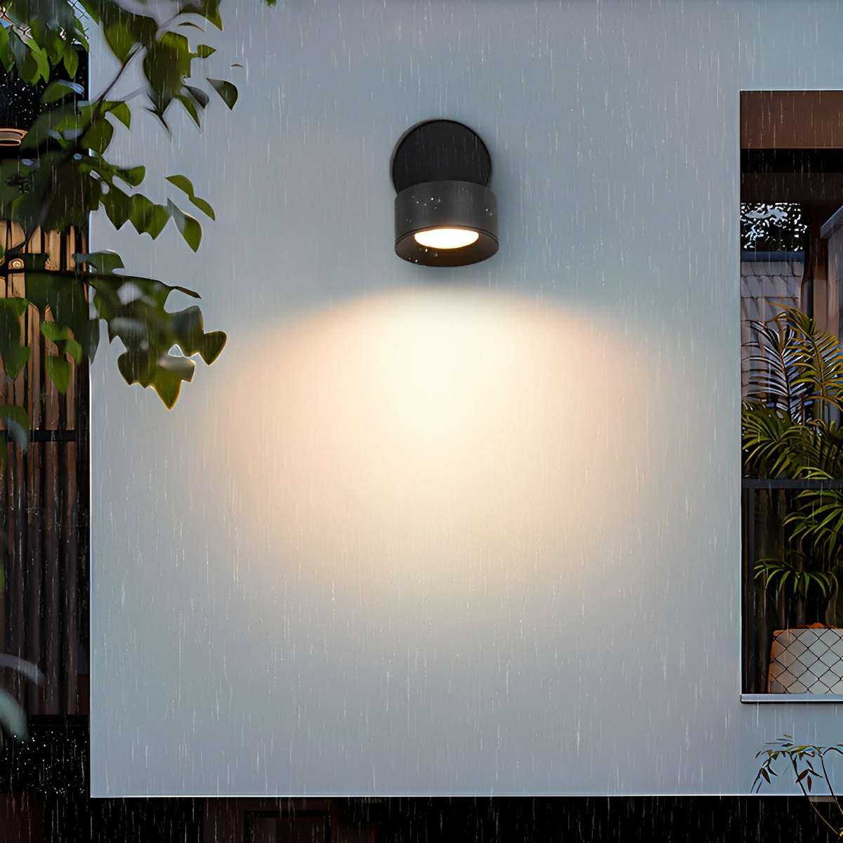 Buiten LED Wandspot Aluminium Zwart 360° Draaibaar IP65 Gevel Tuin Opbouwspot Verstelbaar Buitenlamp Porch Veranda | Sansoti