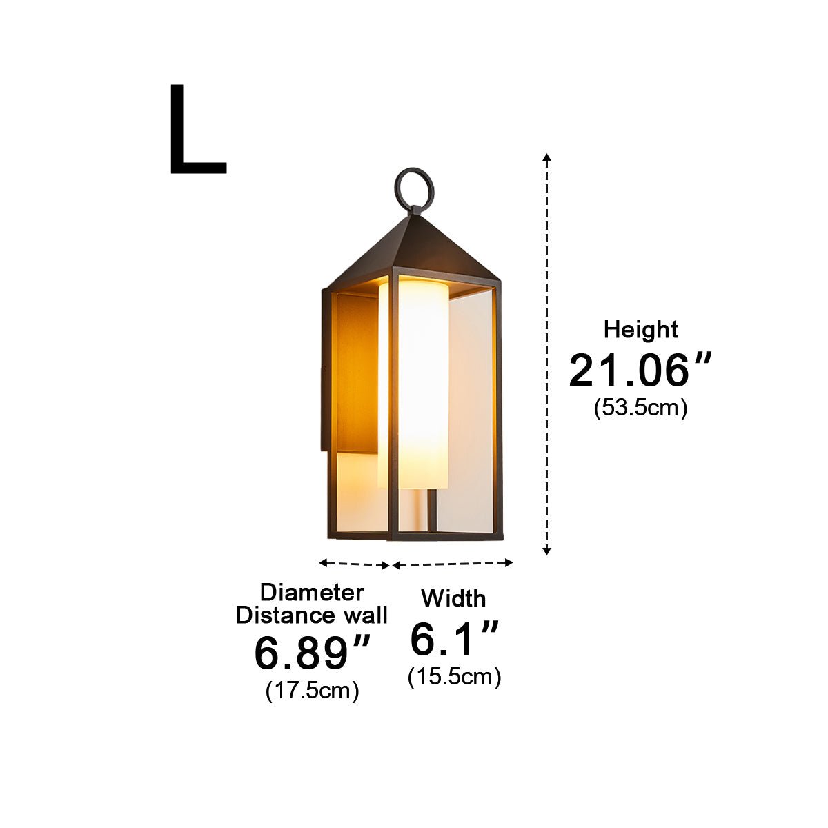 Applique murale extérieure LED Lanterne Noir Aluminium Verre IP65 Étanche Éclairage d’ambiance pour véranda et jardin Éclairage extérieur | Sansoti