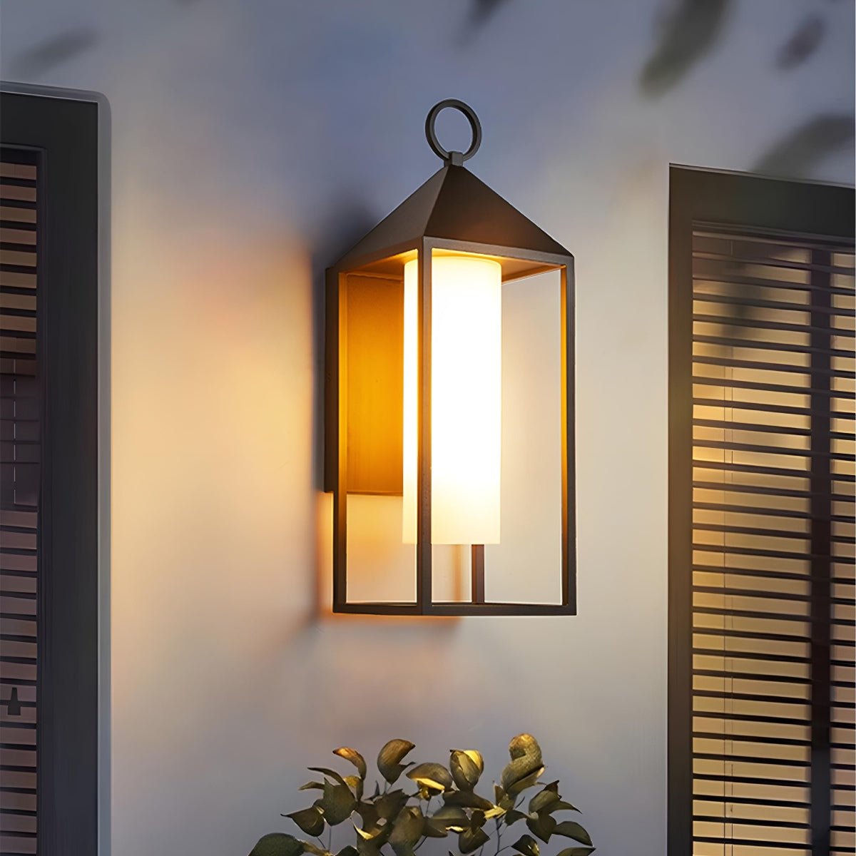 Applique murale extérieure LED Lanterne Noir Aluminium Verre IP65 Étanche Éclairage d’ambiance pour véranda et jardin Éclairage extérieur | Sansoti