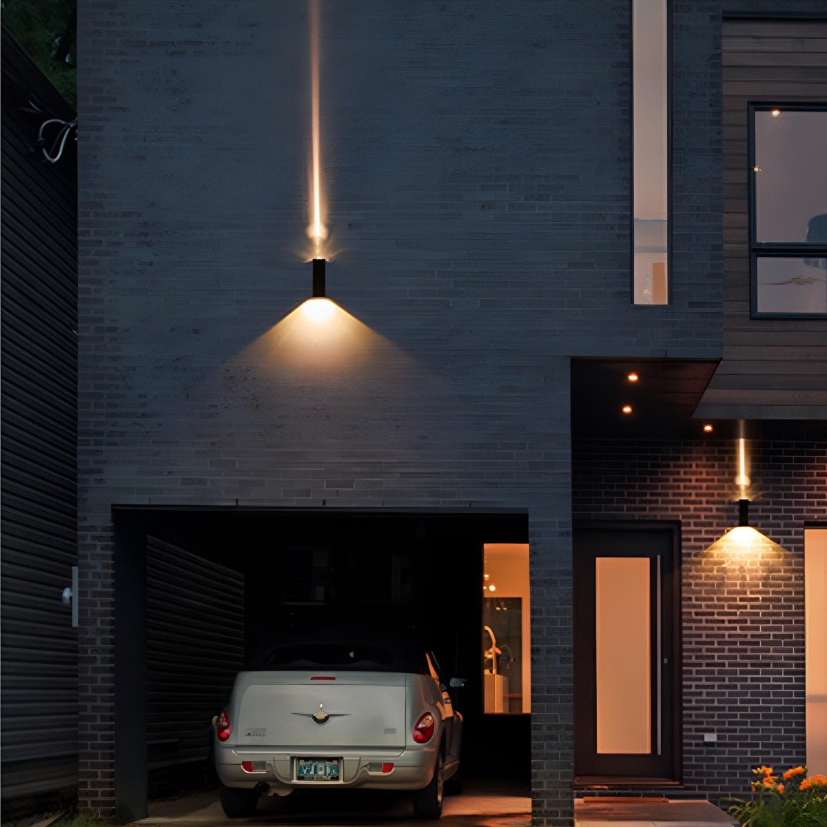 Außenwandleuchte LED Up Down Aluminium Schwarz IP65 Fassade Terrasse Veranda Warmweiß 3000K Wandspot Außenbeleuchtung Modern Stimmungslicht | Restfield