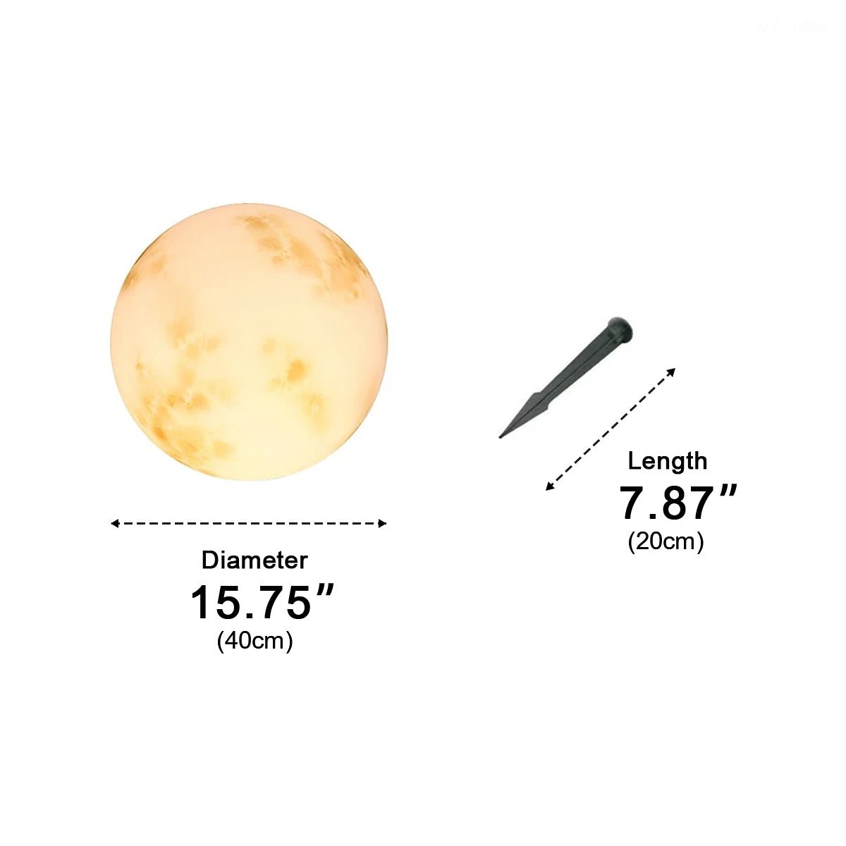 Spherical Solar-Powered Garden Light with Moon Relief, Waterproof IP67, for Garden Paths, Terraces, Lawns, and Driveways | Sansoti
