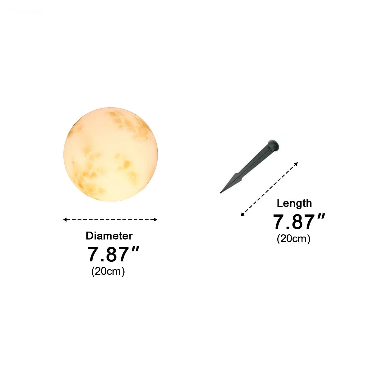 Spherical Solar-Powered Garden Light with Moon Relief, Waterproof IP67, for Garden Paths, Terraces, Lawns, and Driveways | Sansoti