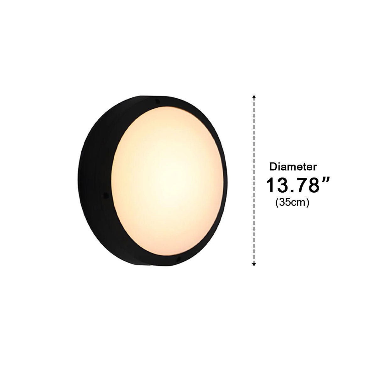 LED Outdoor Round Wall Light Waterproof IP56 Aluminum Minimalist Black White for Veranda Garden Patio | Sansoti