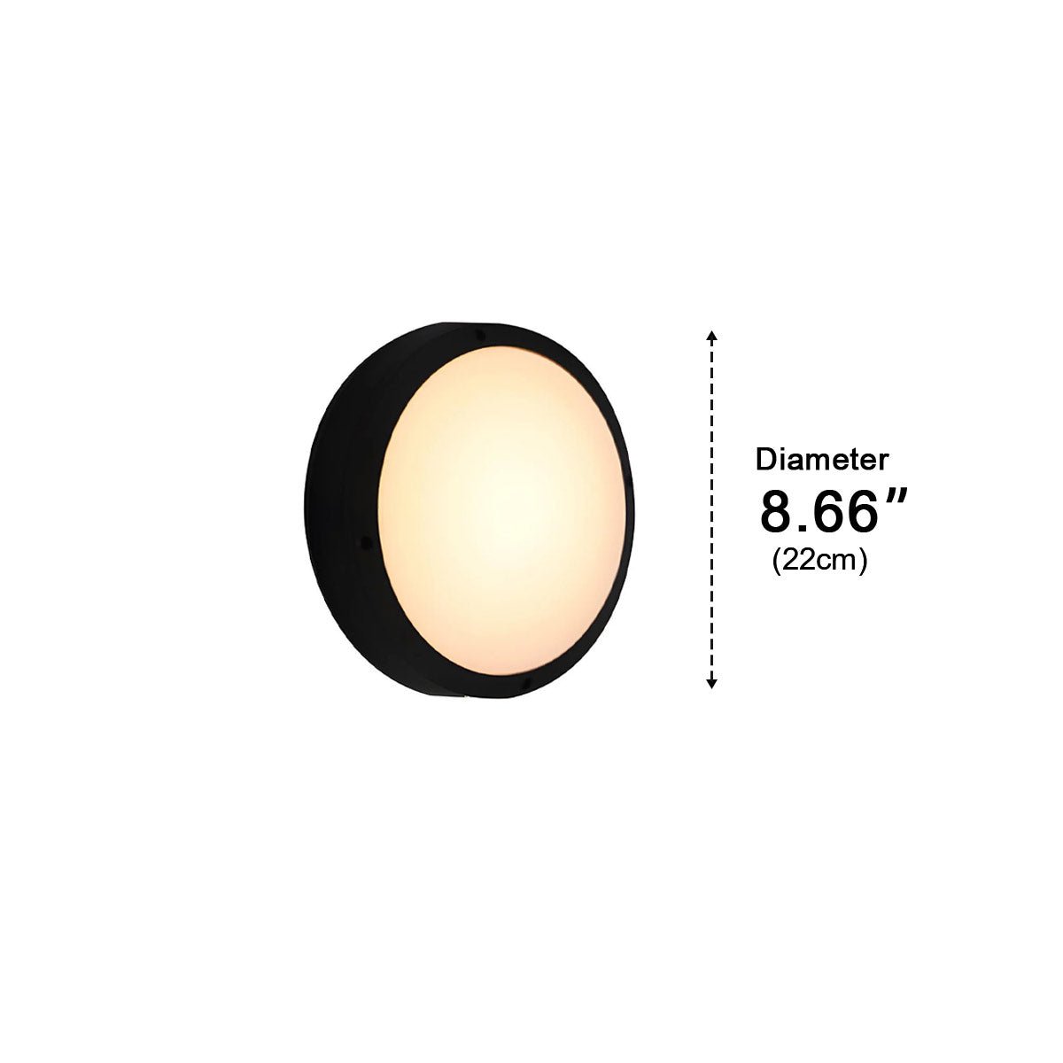 LED Outdoor Round Wall Light Waterproof IP56 Aluminum Minimalist Black White for Veranda Garden Patio | Sansoti