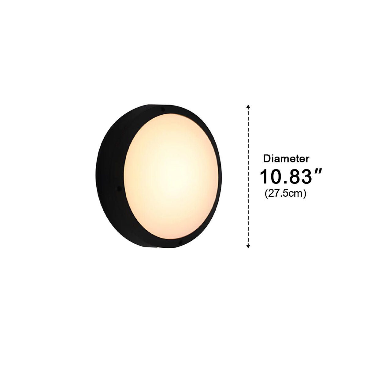 LED Outdoor Round Wall Light Waterproof IP56 Aluminum Minimalist Black White for Veranda Garden Patio | Sansoti