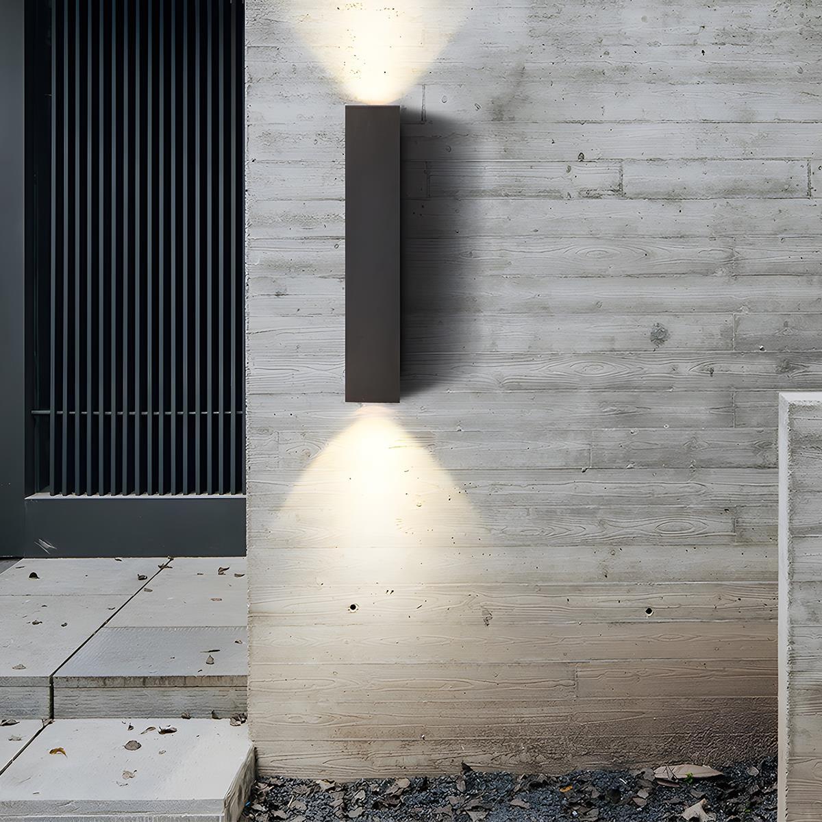 Rectangular outdoor wall light LED waterproof black aluminum outdoor lighting garden light modern facade light | Sansoti