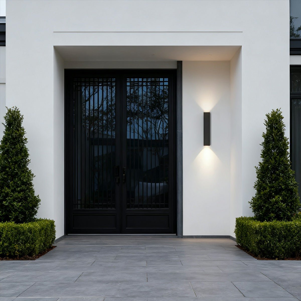 Rectangular outdoor wall light LED waterproof black aluminum outdoor lighting garden light modern facade light | Sansoti