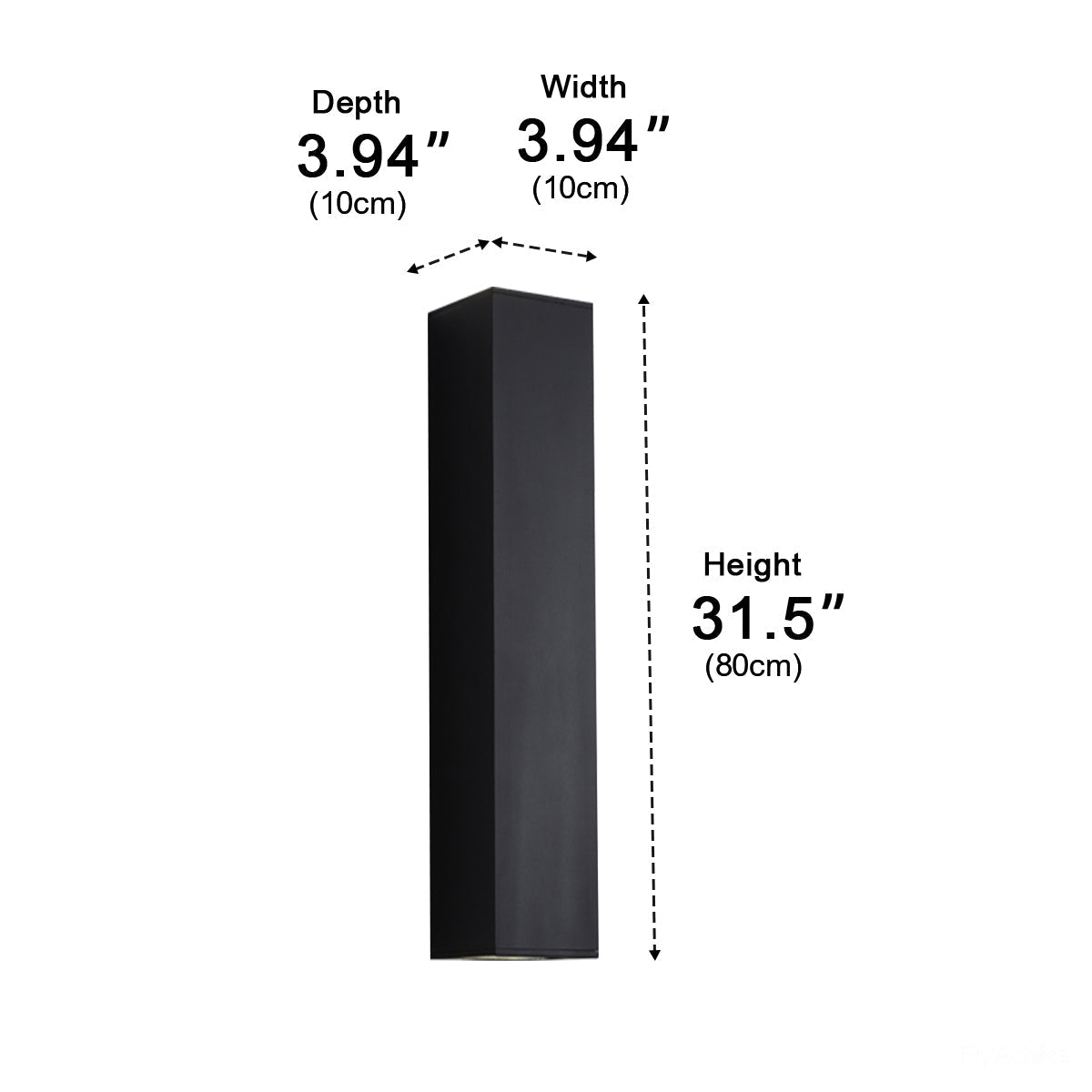 Rectangular outdoor wall light LED waterproof black aluminum outdoor lighting garden light modern facade light | Sansoti
