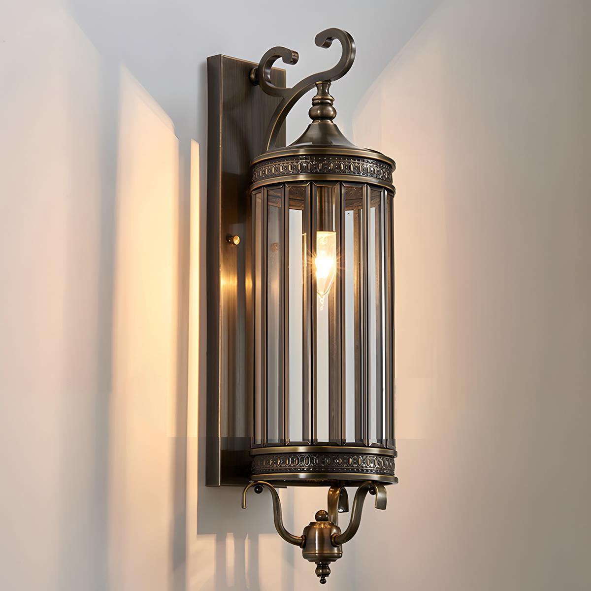 Applique murale extérieure vintage à LED en cuivre et bronze, étanche IP65, pour véranda et jardin, éclairage rétro au design mid-century | Sansoti