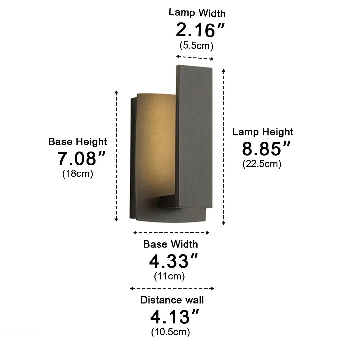 Rectangular Outdoor Wall Lamp LED Black Aluminum IP54 Waterproof Modern Design for Veranda Patio and Garden | Sansoti
