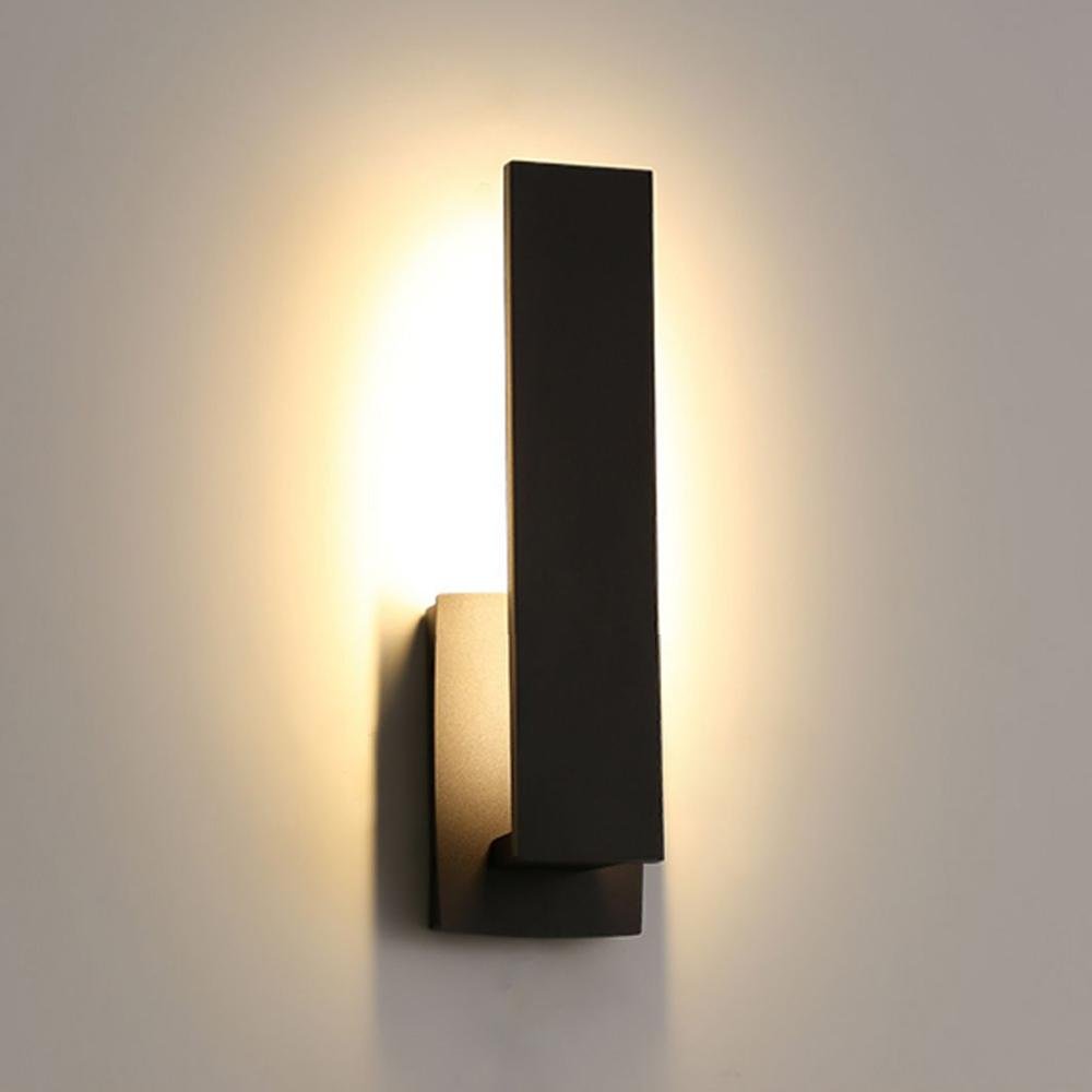 Außenwandleuchte LED Aluminium Schwarz Rechteck IP54 Fassade Haustür Terrasse 8W 12W Warmweiß 3000K Wandleuchte Außen Modern Minimalistisch | Restfield