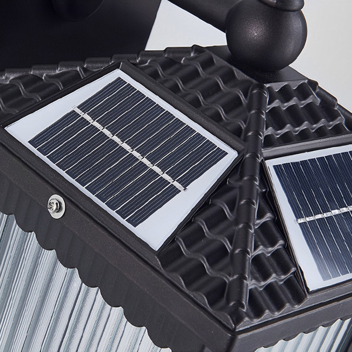 Außenwandleuchte Solar Aluminium Geriffeltes Glas Kaffeebraun IP55 Fassade Veranda Garten Retro Wandleuchte Außen Laterne Villa | Restfield