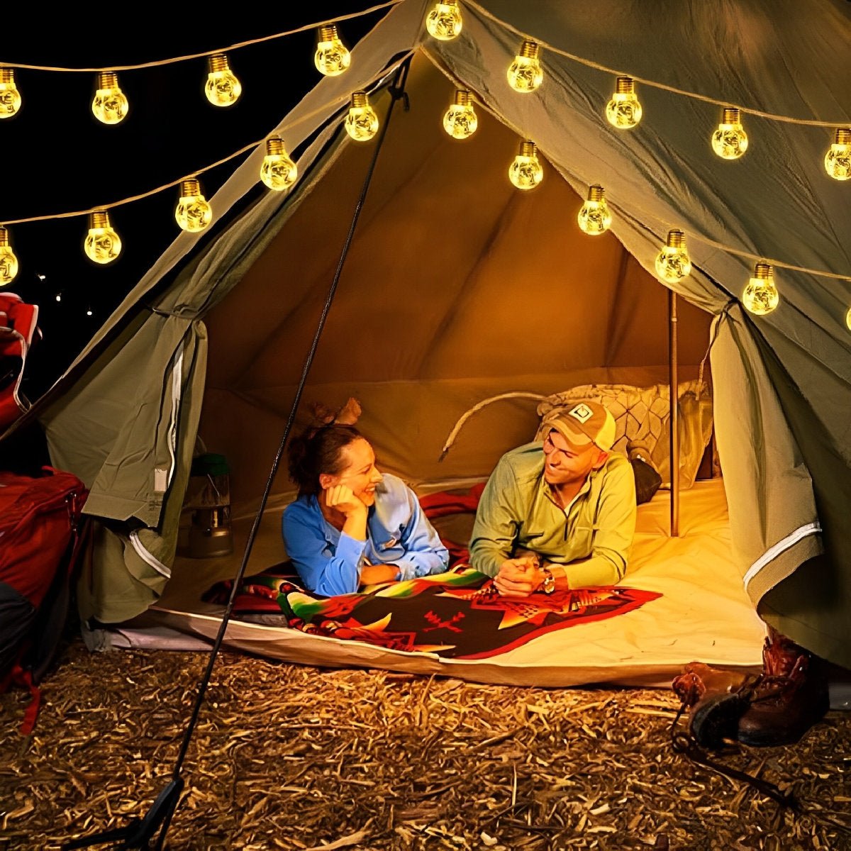 Lichtsnoer Edison Peertjes Solar 20 LED Warm Wit Buiten Tuin Terras Vintage Sfeerverlichting Retro Hanglampen Feestverlichting Zonne-energie | Sansoti