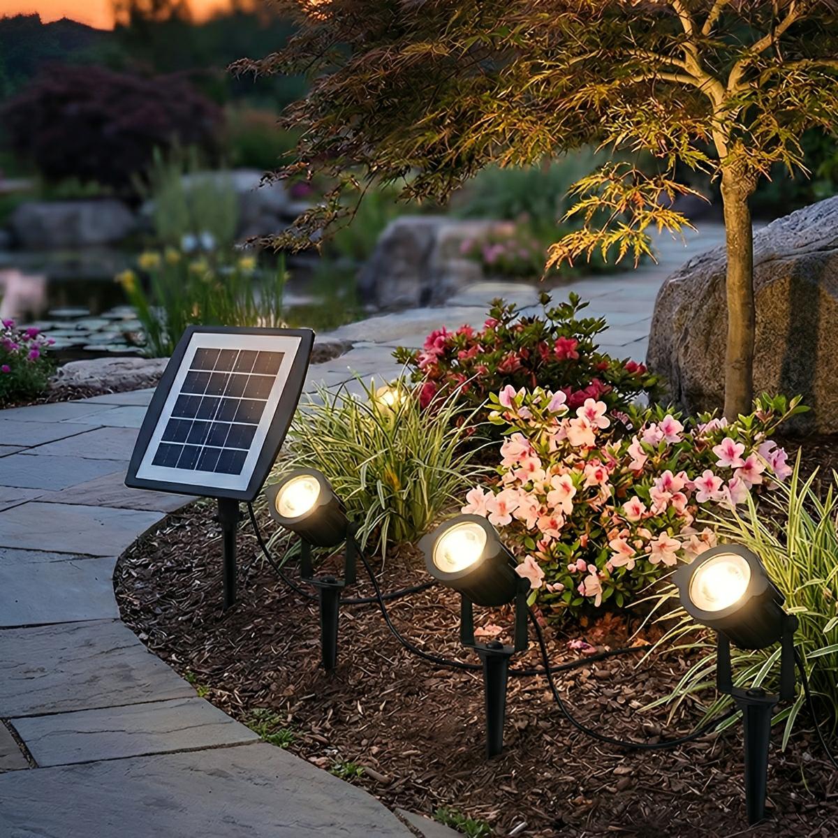 Gartenspot Solarenergie LED 3W Schwarz IP65 Garten Rasen Erdspieß Einfahrt Baumbeleuchtung Außenstrahler Solar | Restfield