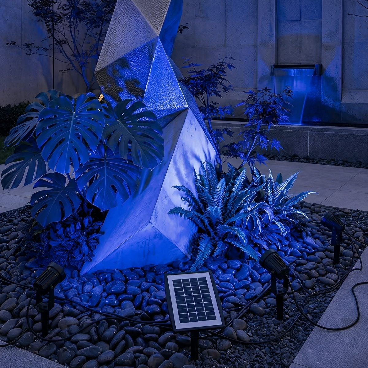Gartenspot Solarenergie LED 3W Schwarz IP65 Garten Rasen Erdspieß Einfahrt Baumbeleuchtung Außenstrahler Solar | Restfield
