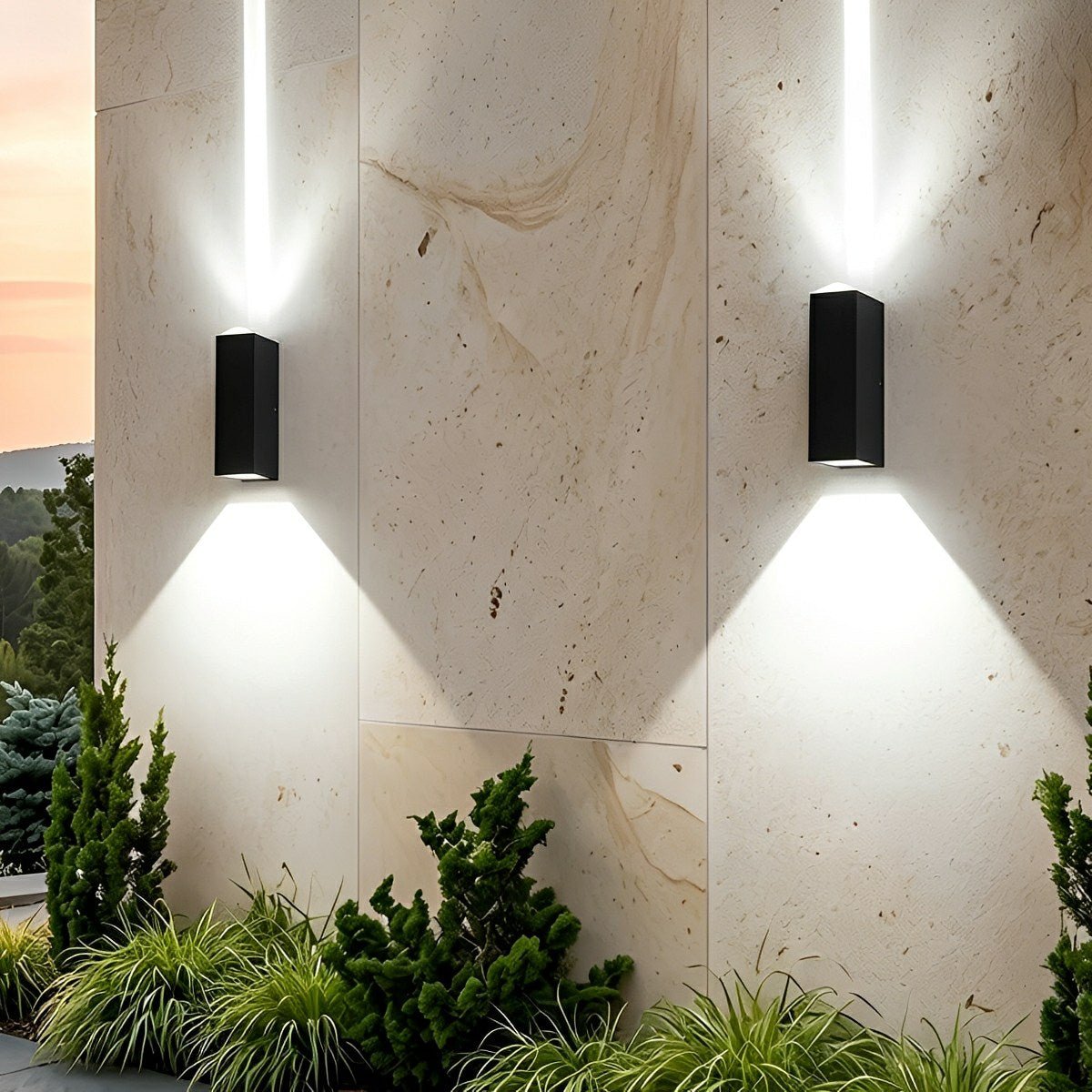 Applique murale en aluminium à LED pour extérieur IP65 étanche, blanc chaud, blanc froid, double direction d'éclairage, éclairage de jardin | Sansoti