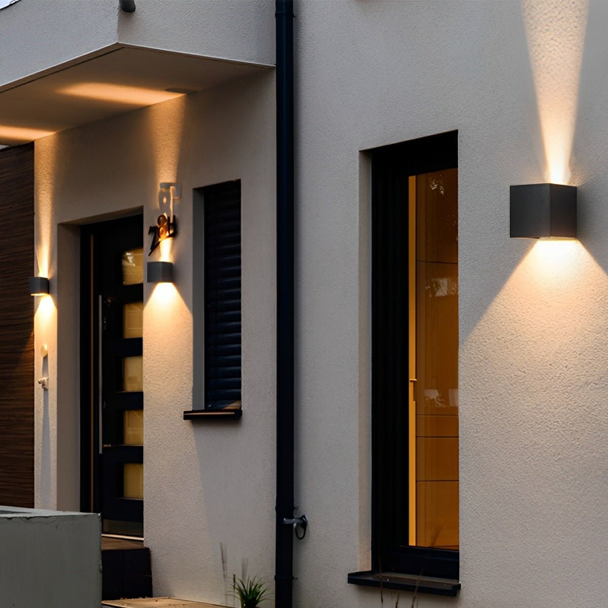 Außen LED Wandleuchte Kubus Aluminium Schwarz 12W IP65 Auf- und Abwärtsbeleuchtung Fassade Aufbau Gartenbeleuchtung Außenwandleuchte Modern Minimalistisch | Restfield