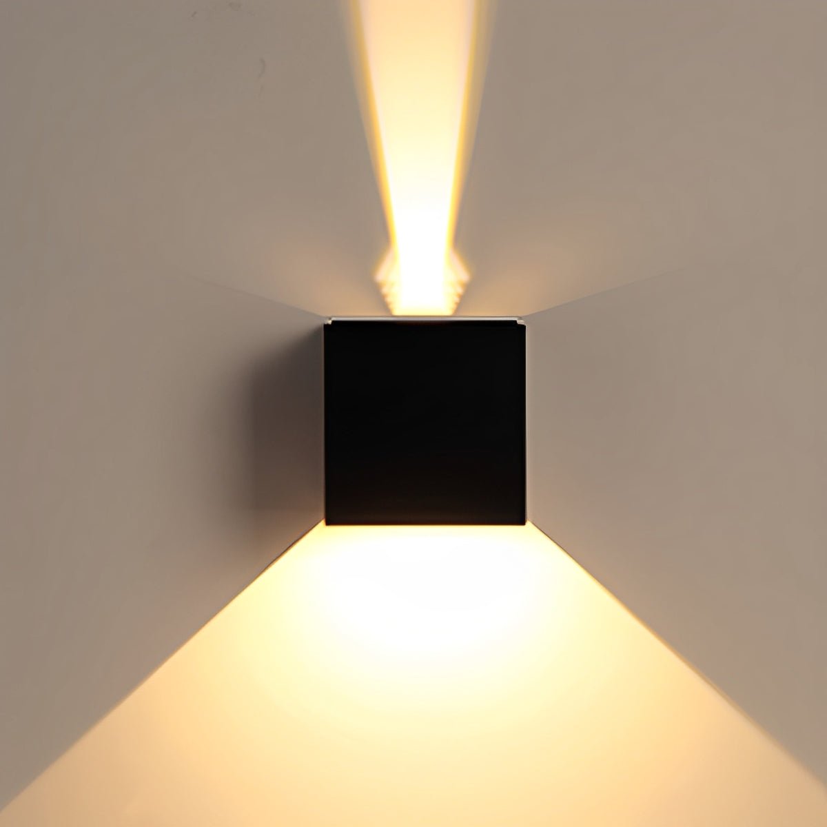 Außen LED Wandleuchte Kubus Aluminium Schwarz 12W IP65 Auf- und Abwärtsbeleuchtung Fassade Aufbau Gartenbeleuchtung Außenwandleuchte Modern Minimalistisch | Restfield