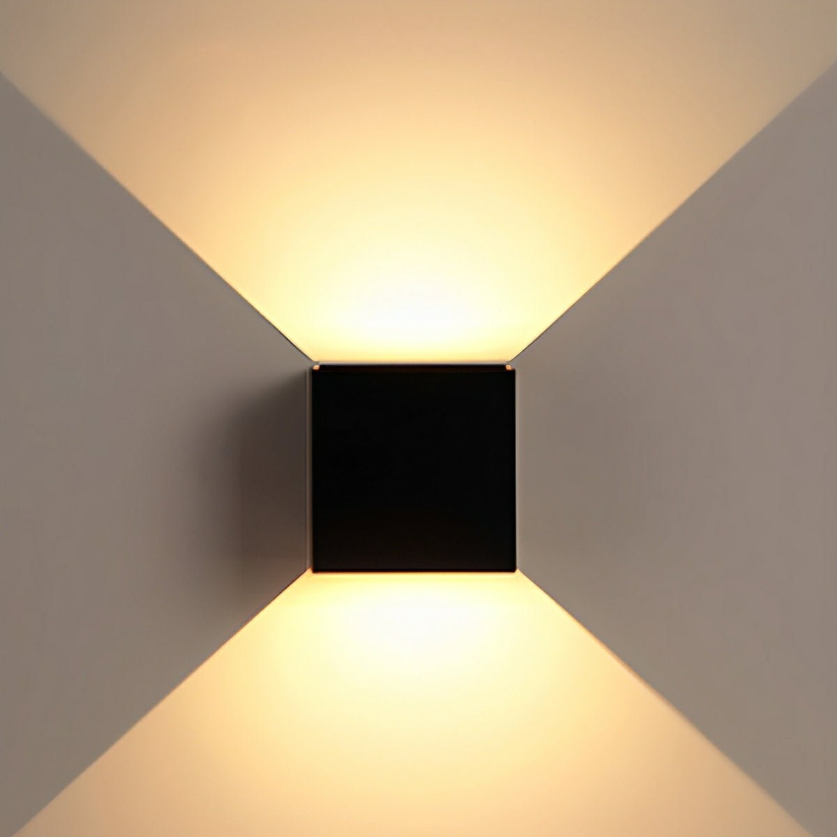 Außen LED Wandleuchte Kubus Aluminium Schwarz 12W IP65 Auf- und Abwärtsbeleuchtung Fassade Aufbau Gartenbeleuchtung Außenwandleuchte Modern Minimalistisch | Restfield