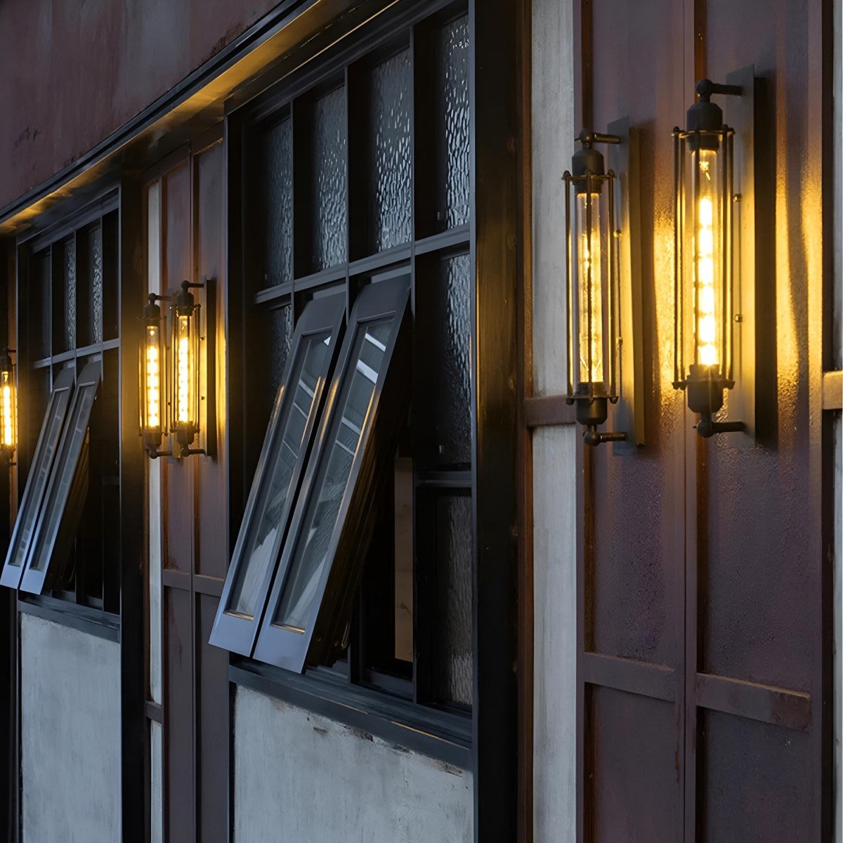 Industrialny kinkiet z żelaza i szkła, ciepłe białe światło LED, styl vintage, podłączenie na stałe, retro wygląd, oświetlenie ścienne do salonu | Sansoti