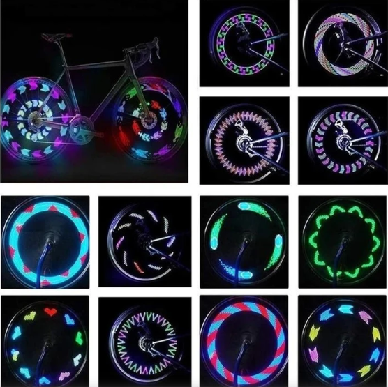 RGB Fietswiel Spaakverlichting 32 LED Patronen Zichtbaarheid Veiligheid Fietsverlichting Wielverlichting | Sansoti