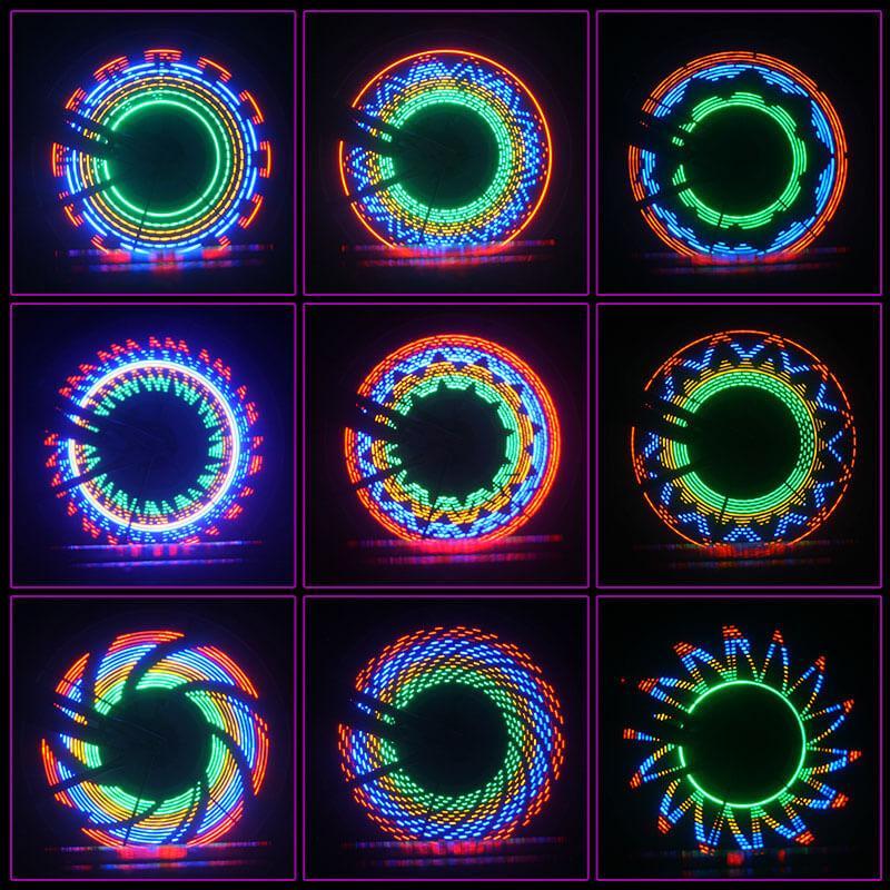 RGB Fietswiel Spaakverlichting 32 LED Patronen Zichtbaarheid Veiligheid Fietsverlichting Wielverlichting | Sansoti