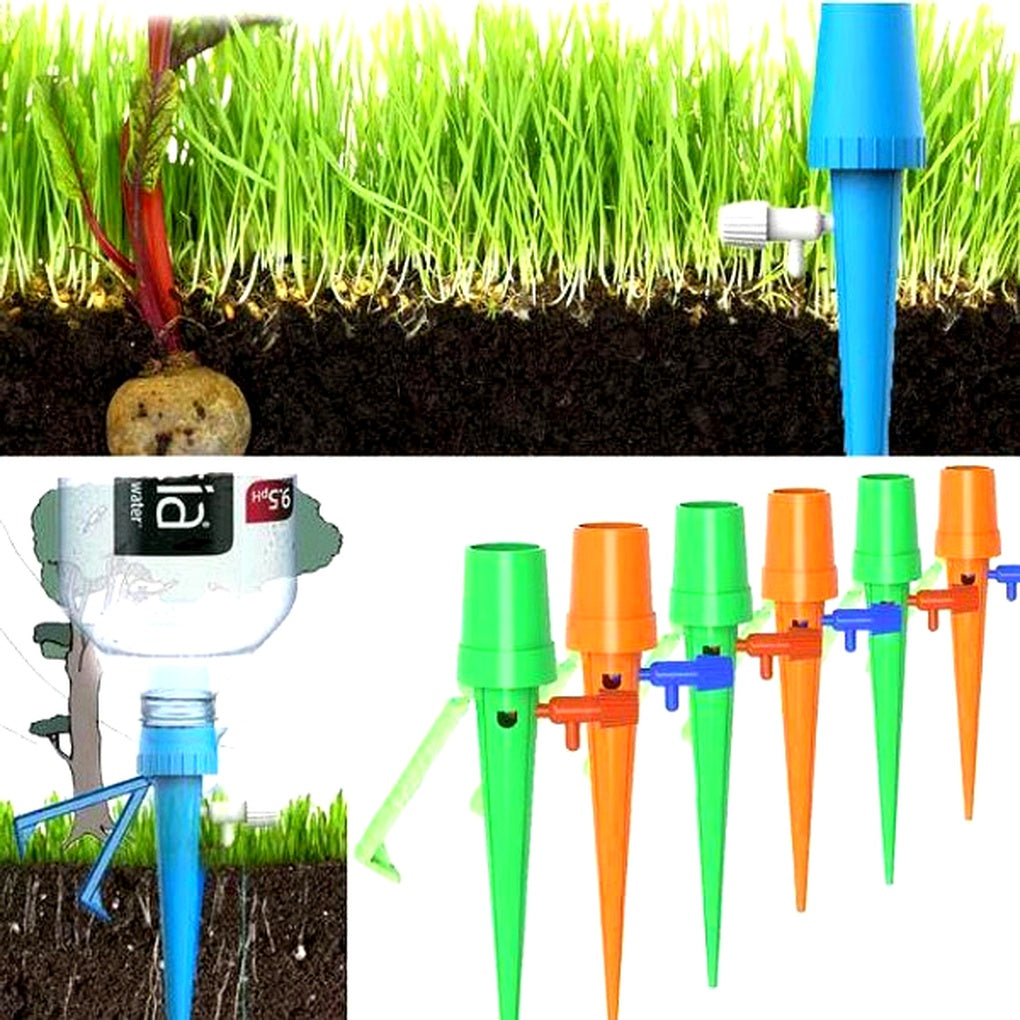 Zelfdrenker Set 12 Stuks Verstelbaar Automatisch Watergeefsysteem Plantenwaterpunten Driptuit Tuin Balkon | Sansoti