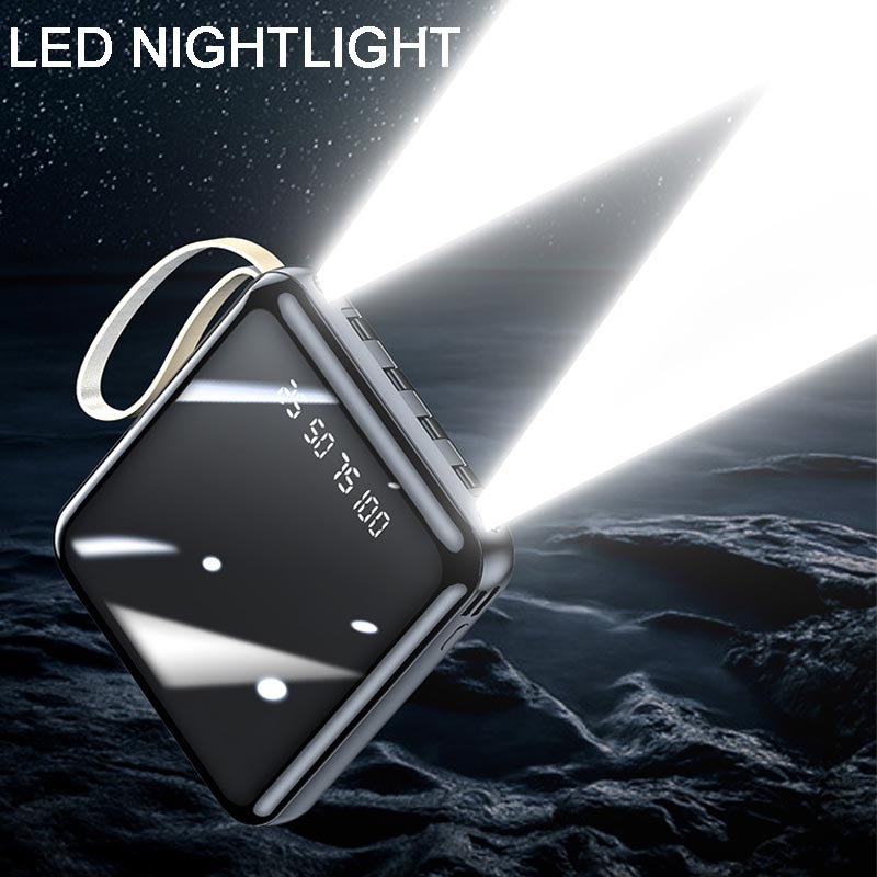 Compacte Powerbank 20000mAh Geïntegreerde Kabels LED Display Snelladen Draagbaar Mobiel Opladen Onderweg | Sansoti