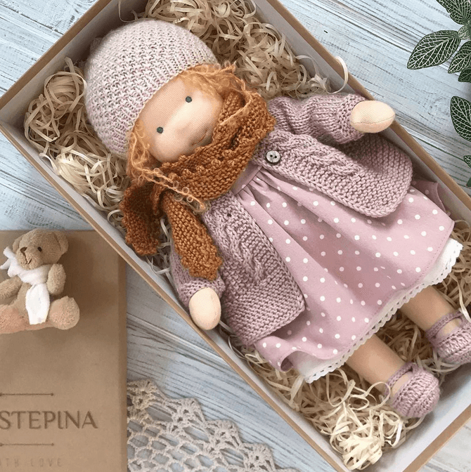 Handgemaakte Knuffelpop 35cm Zachte Vulling Katoenen Jersey Fantasiespel Creatief Speelgoed Kinderen Vanaf 2 Jaar | Sansoti