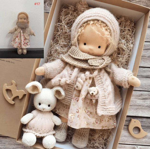Handgemaakte Knuffelpop 35cm Zachte Vulling Katoenen Jersey Fantasiespel Creatief Speelgoed Kinderen Vanaf 2 Jaar | Sansoti