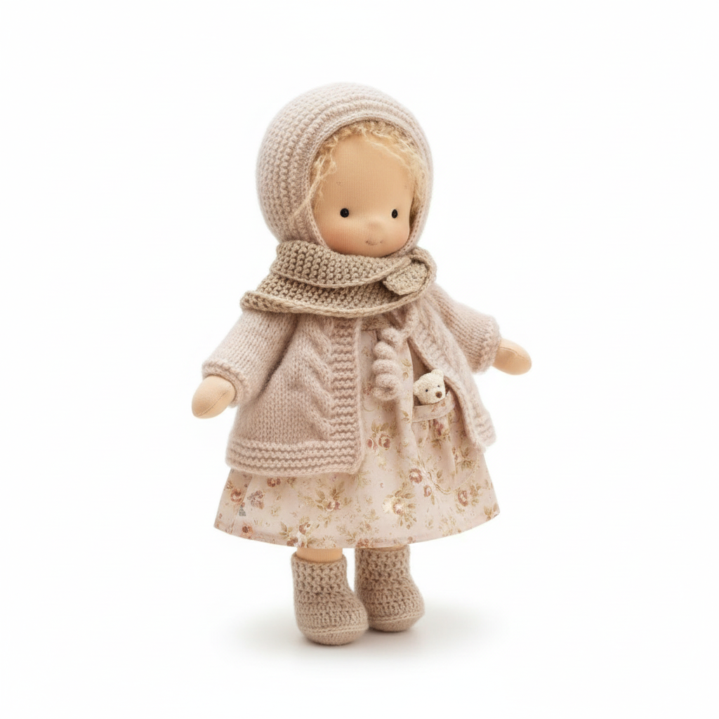 Handgemaakte Knuffelpop 35cm Zachte Vulling Katoenen Jersey Fantasiespel Creatief Speelgoed Kinderen Vanaf 2 Jaar | Sansoti