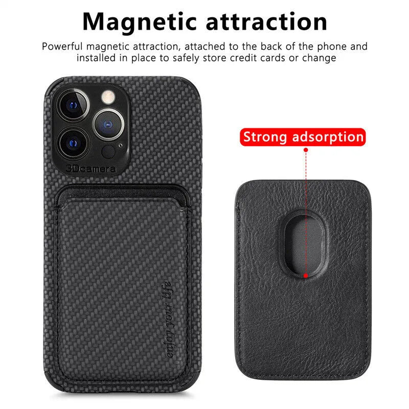 Magnetische iPhone Hoes met Kaarthouder MagSafe Compatibel Slank Design Draadloos Opladen Bescherming | Sansoti