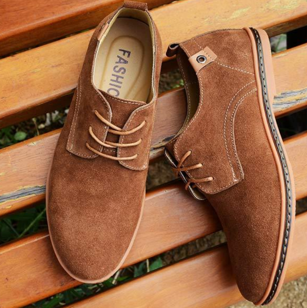 Veterschoenen Heren Vegan Suède Oxford Stijl Zwart Bruin Grijs Blauw Comfortabel Chique Casual Dagelijks | Sansoti
