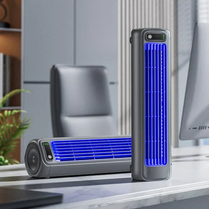 Draagbare Luchtkoeler Oplaadbaar Draadloos Ventilator Persoonlijke Koeling voor Bureau Slaapkamer en Thuisgebruik | Sansoti