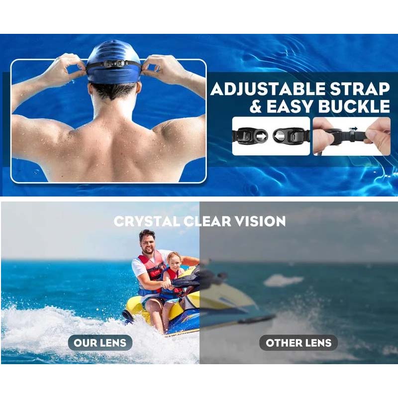 Zwembril met Panoramisch Zicht Anti-Condens Coating Unisex Zwemmen Watersport Recreatie Trainingsbroek | Sansoti