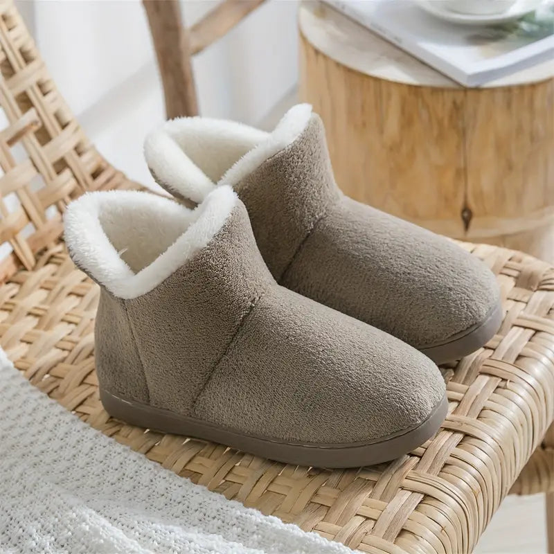Gevoerde Enkelhoge Pantoffels voor Dames Warme Bootslippers met Antislip Zachte Zool Comfortabele Huisschoenen | Sansoti