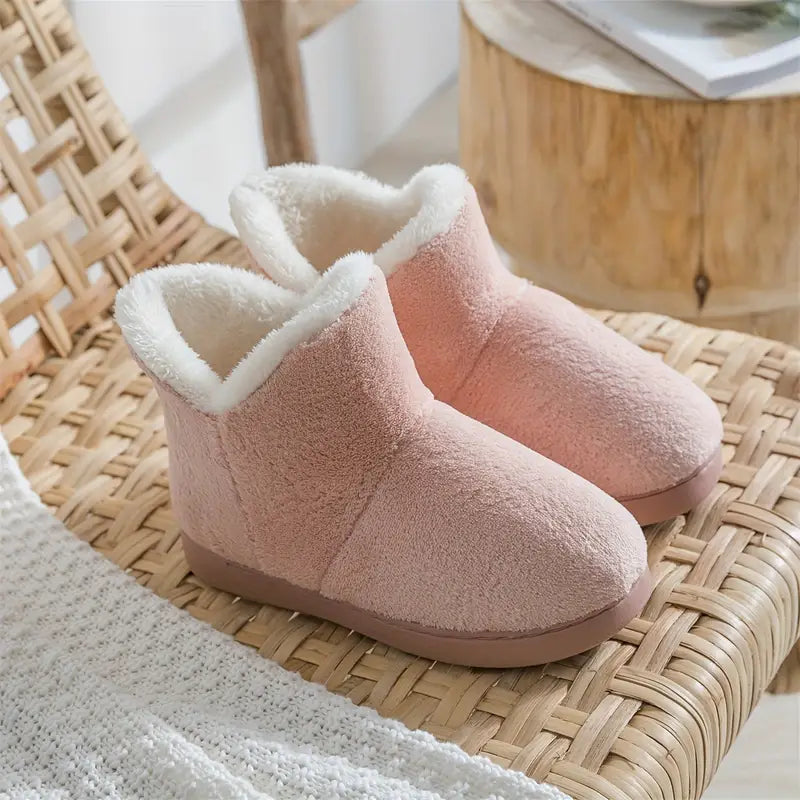 Gevoerde Enkelhoge Pantoffels voor Dames Warme Bootslippers met Antislip Zachte Zool Comfortabele Huisschoenen | Sansoti