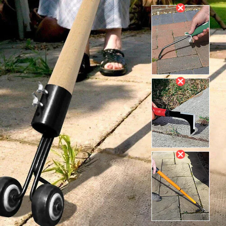 Handmatige Onkruidverwijderaar met Rollend Ontwerp – Ergonomisch Tuingereedschap voor Voegen en Paden – Robuust Staal – Rückenschonend Werken | Sansoti