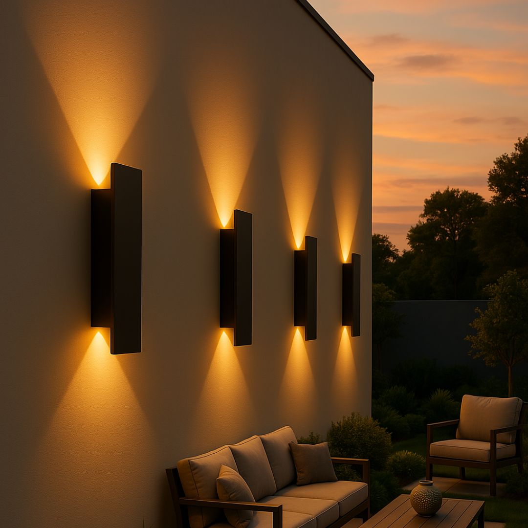 LED-Außenleuchte aus Aluminium, Wandleuchte, IP65 wasserdicht, energieeffizient, modernes Design für Fassade, Garten und Terrasse | Sansoti